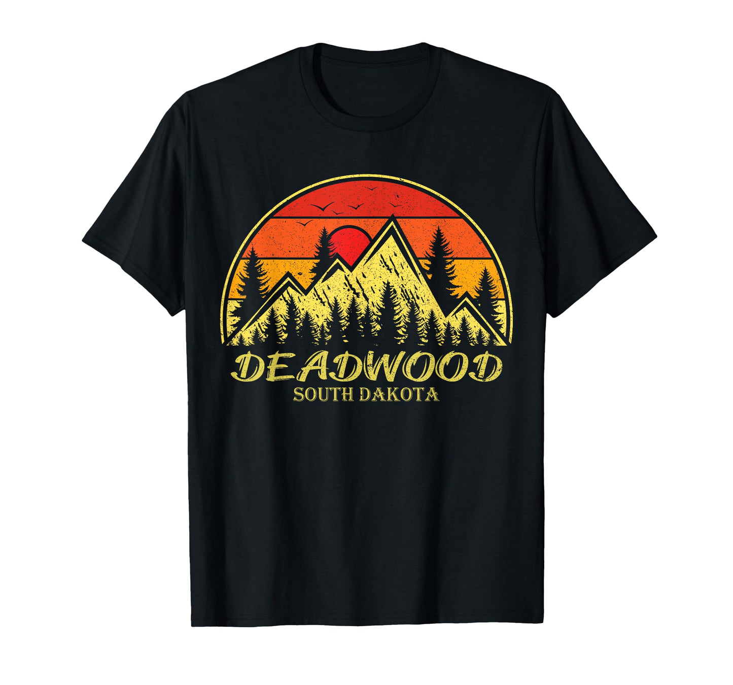 Vintage Deadwood South Dakota SD Mountains Hiking Souvenir T-Shirt