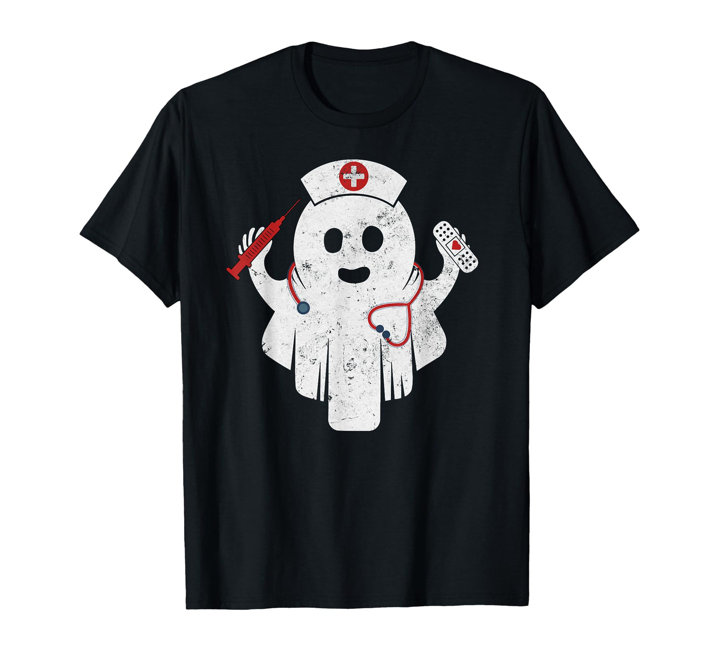 Nurse Ghost Halloween Costume Funny Nursing Boo Ghost Women T-Shirt
