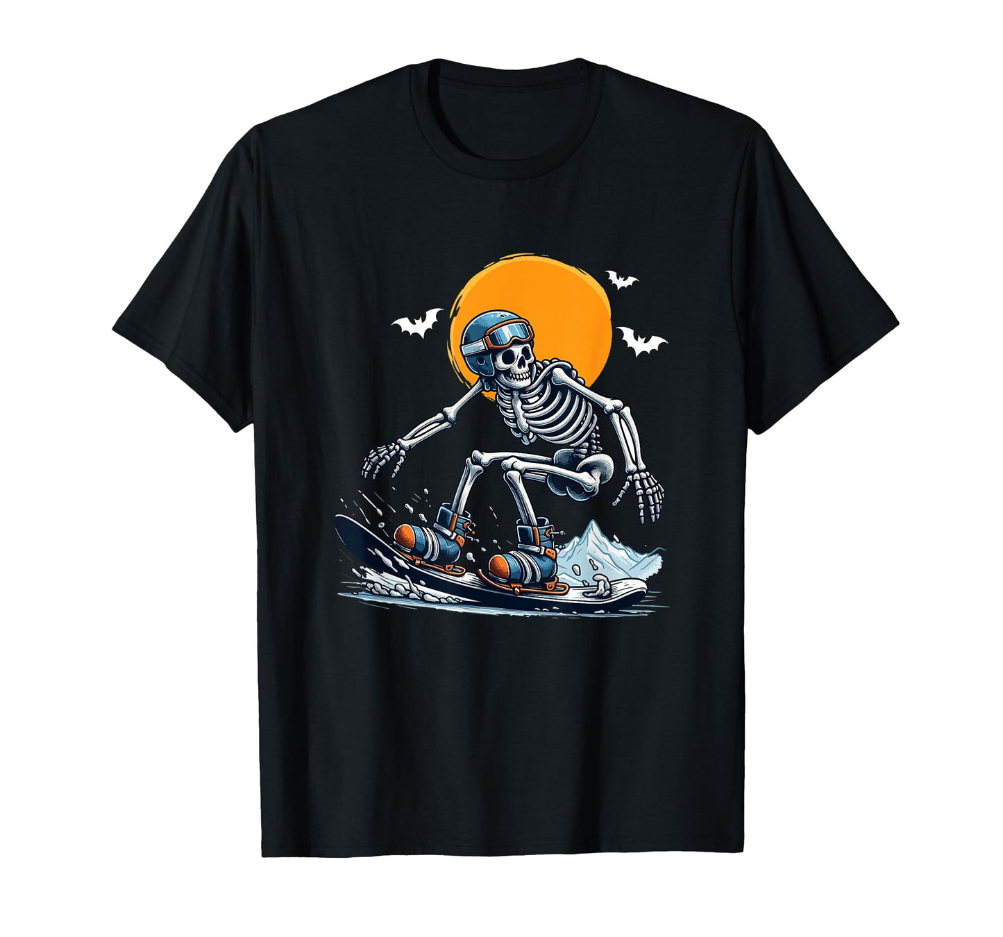 Skeleton Snowboarding Halloween Costume Sports Lover Family T-Shirt