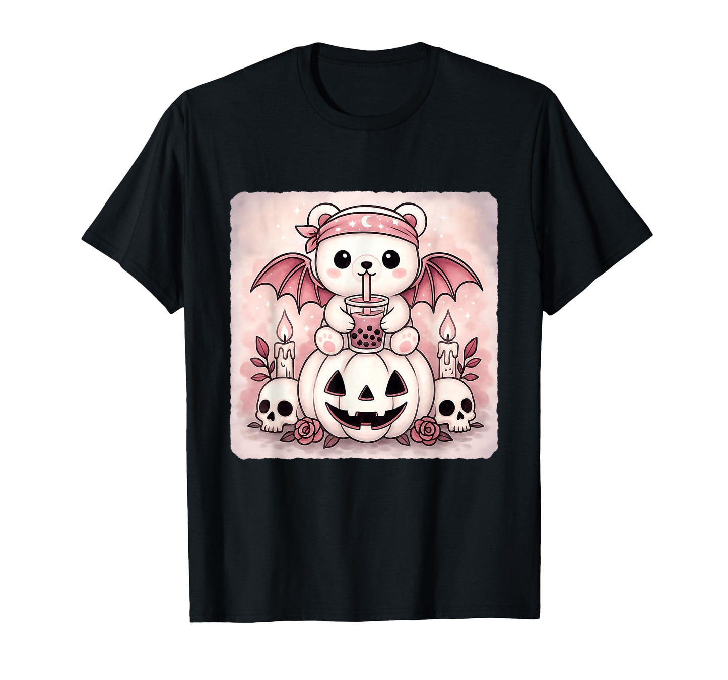 Ice Bear Bat Kawaii Pastel Goth Creepy Cute Skeleton T-Shirt