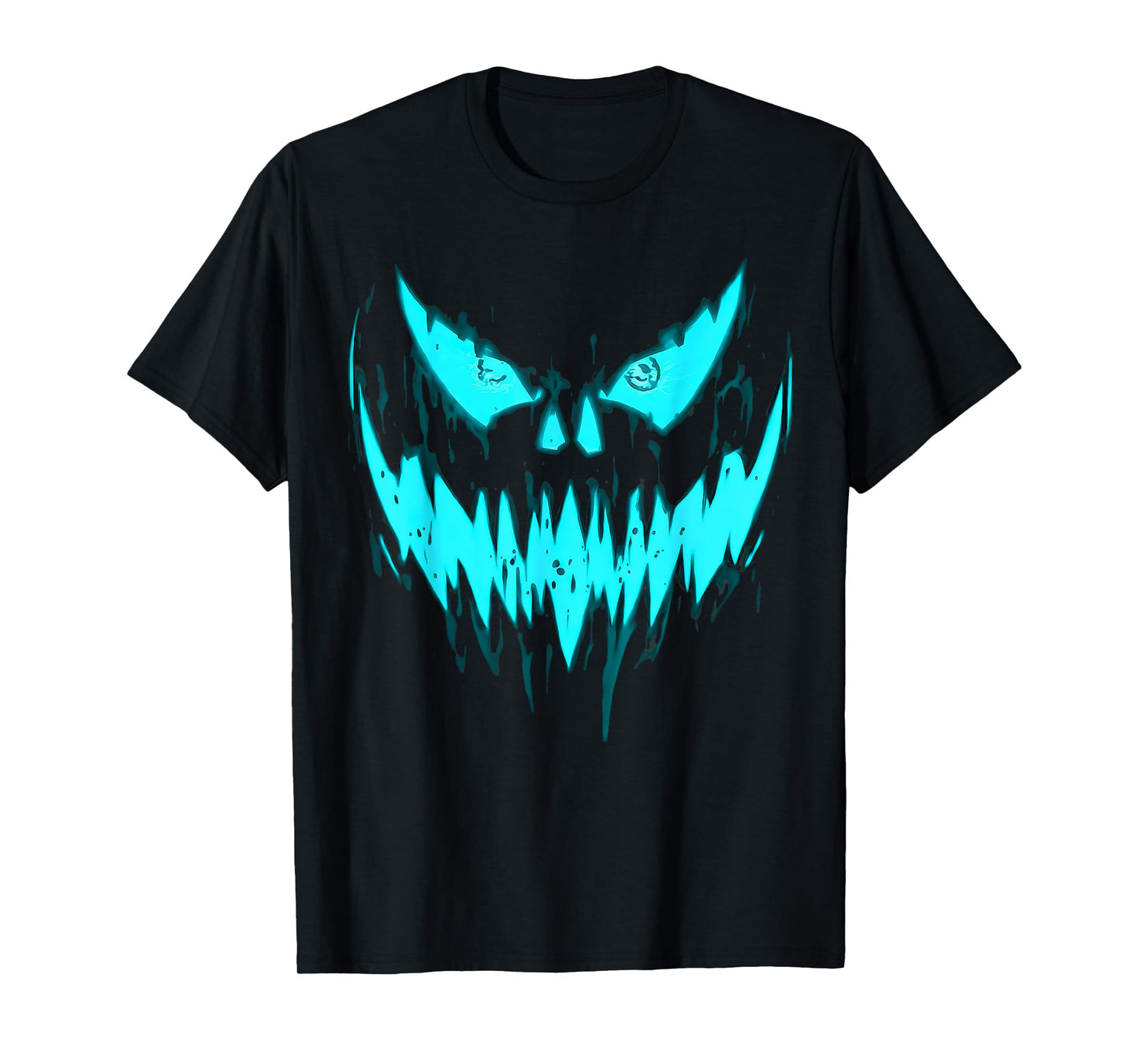 Halloween Scary Evil Pumpkin Face Jack O Lantern Design T-Shirt