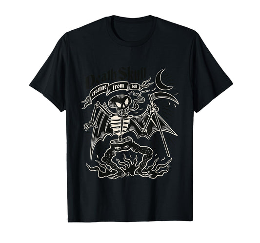 Death Skull Creature from Hell Halloween Art T-Shirt