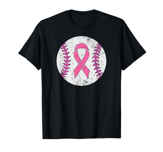 Baseball Player Pink Ribbon Breast Cancer Awareness Costume T-Shirt
