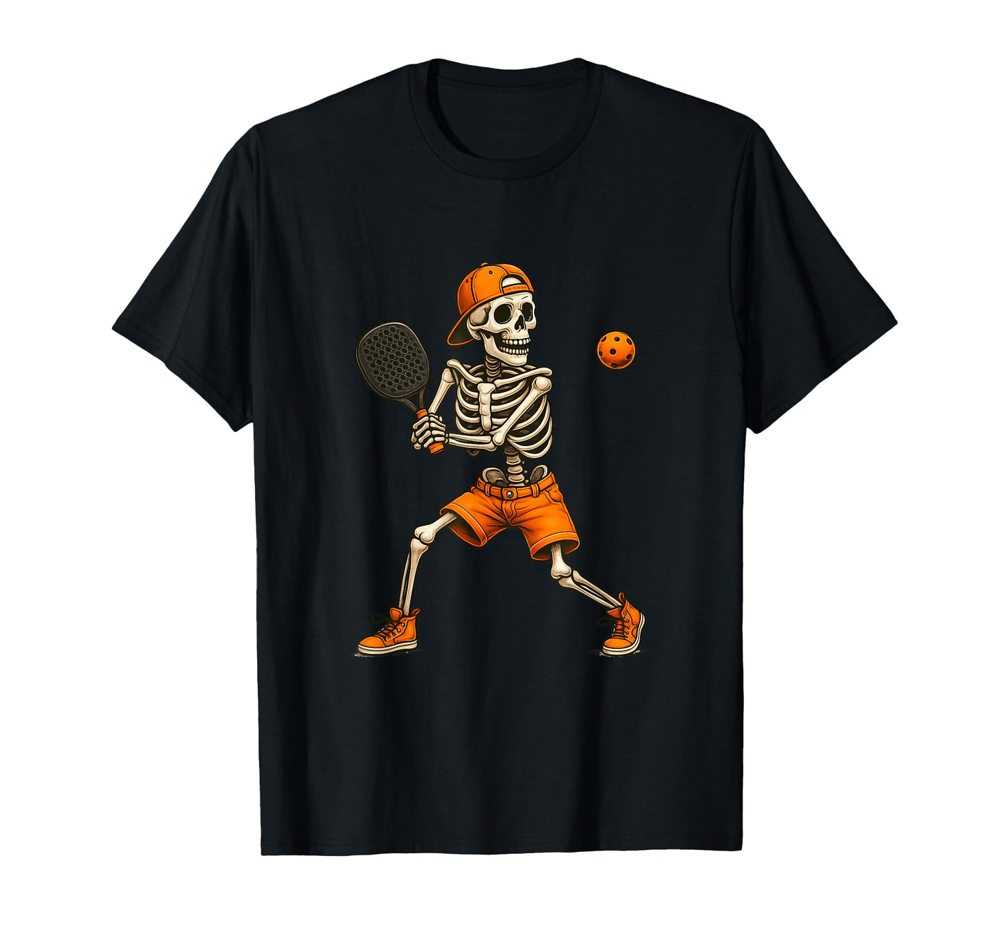 Funny Pickleball Skeleton Halloween Shirt Kids Girls Boys T-Shirt