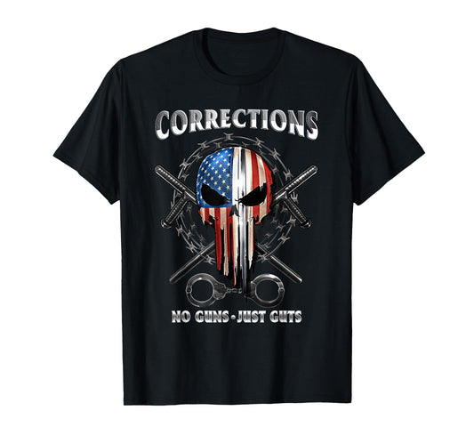 Corrections Just Guts Skull Of Freedom Correctional Officer T-Shirt