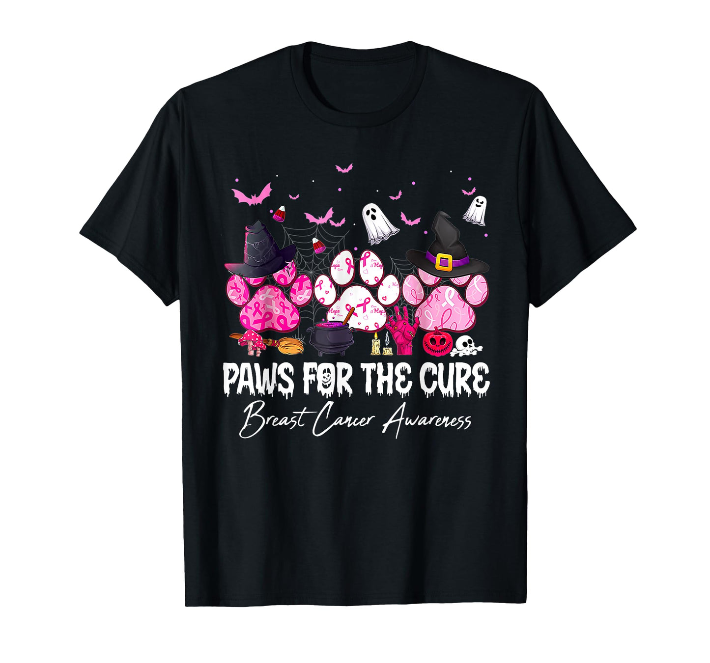 Pink Paws For The Cure Breast Cancer Awareness Dog Cat Lover T-Shirt for Men Women