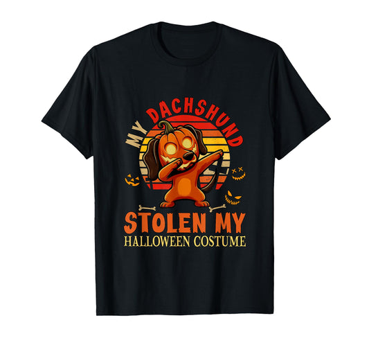 Dachshund Stolen My Halloween Costume Dog Carved Pumpkin T-Shirt