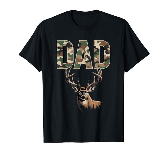 Dad Deer Hunting Camo Father Hunters Buck Camouflage Nature T-Shirt