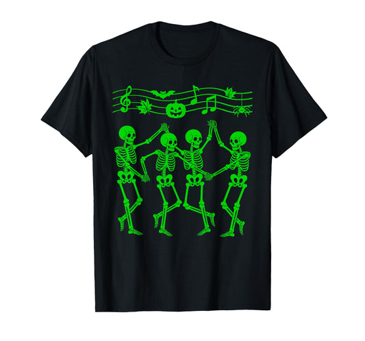 Dancing Skeletons Halloween Music Party Symphony Skull Dance T-Shirt