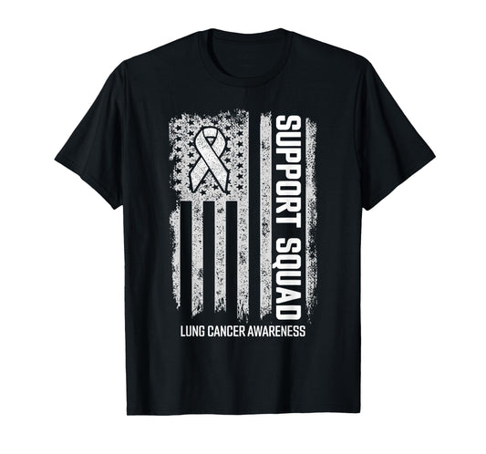 Lung Cancer Shirts Support Squad Lung Cancer Awareness T-Shirt