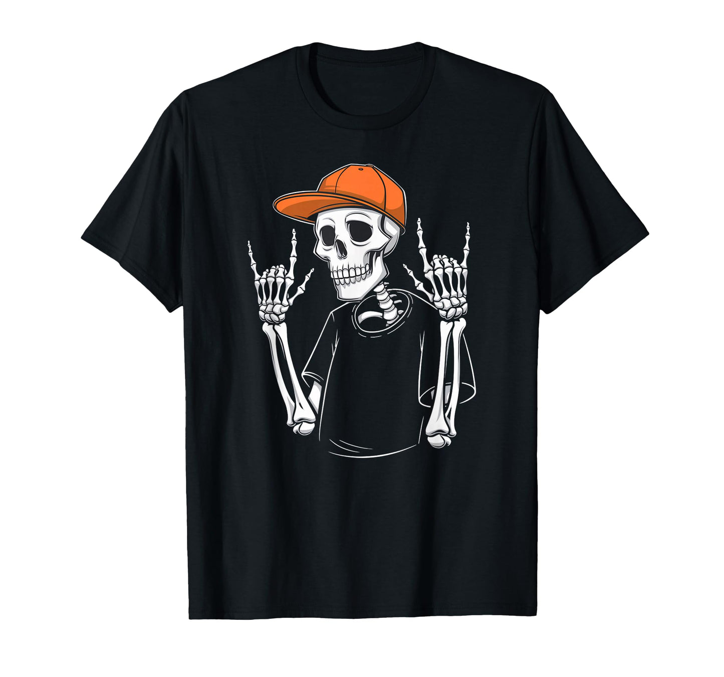 Skeleton Hand Funny Humor Halloween Spooky Vibes Fan T-Shirt