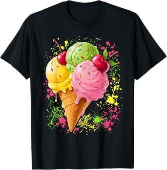 Ice Cream for Girls & Women - Ice Cream Cone T-Shirt
