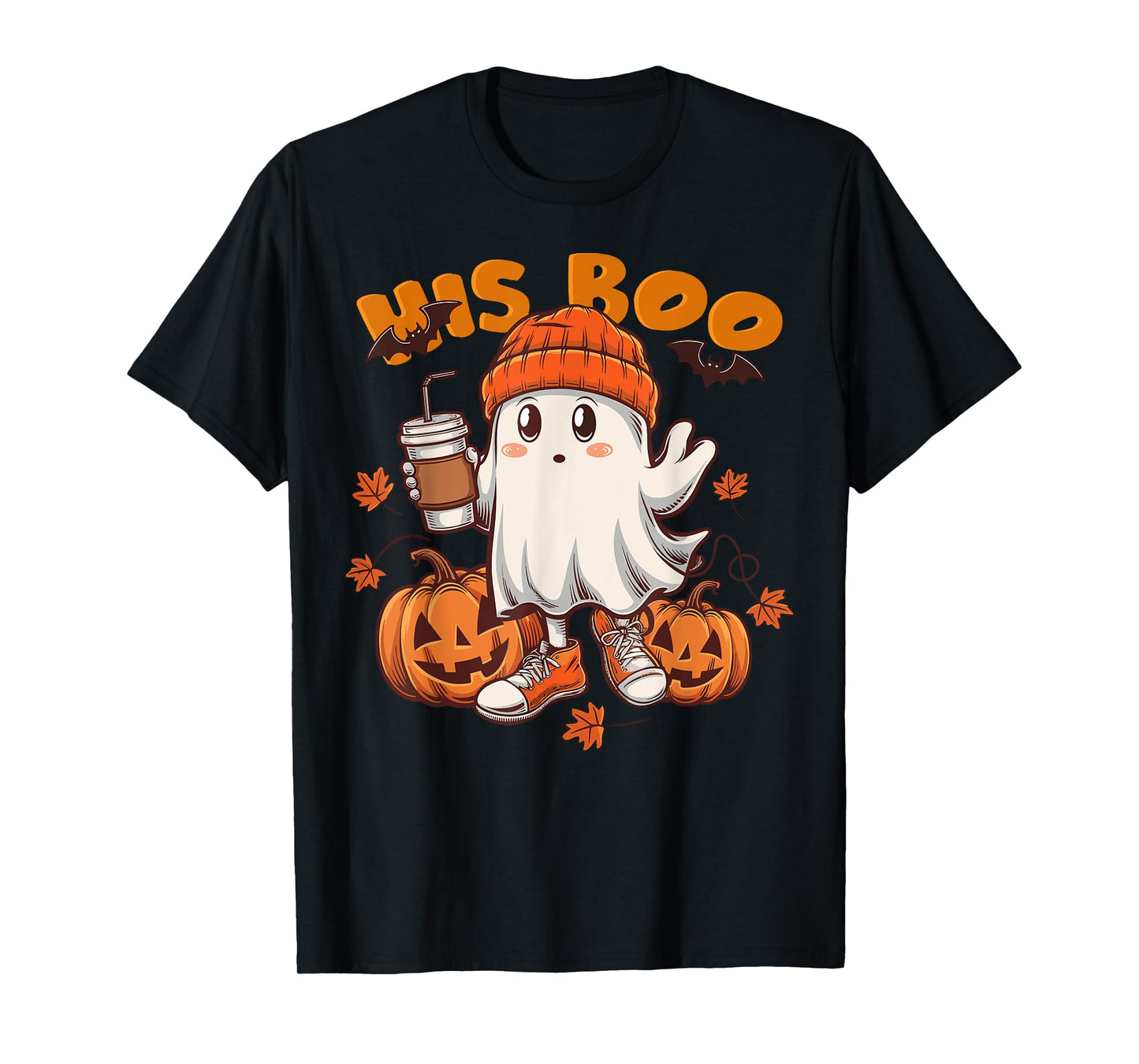 Her Boo His Boo Funny Ghost Matching Couples Halloween 2025 T-Shirt