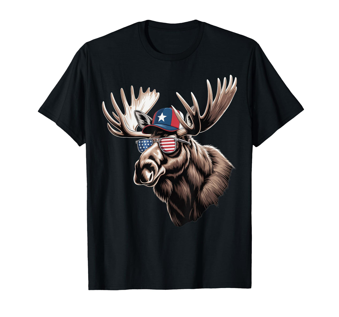 Patriotic Moose with Sunglasses T-Shirt