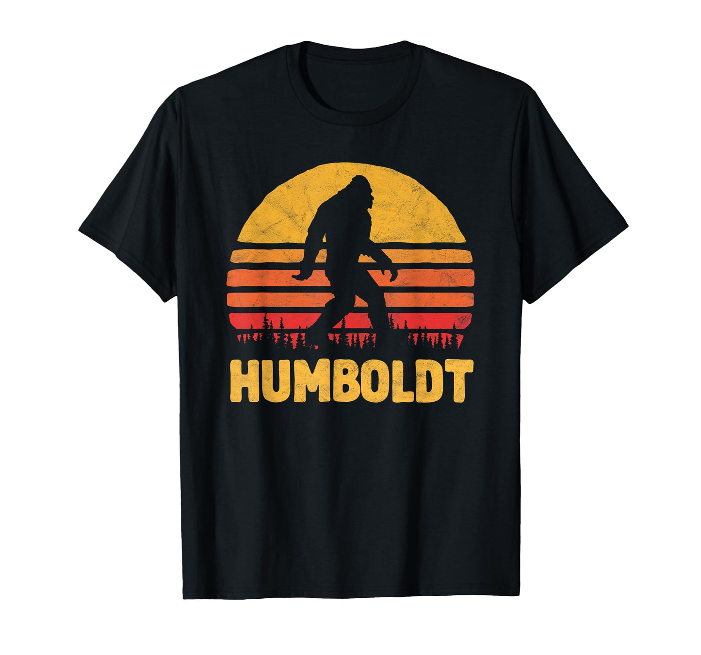 Bigfoot UFO Believer 2001 Tees Humboldt Bigfoot! Vintage Sasquatch & Sun Silhouette T-Shirt