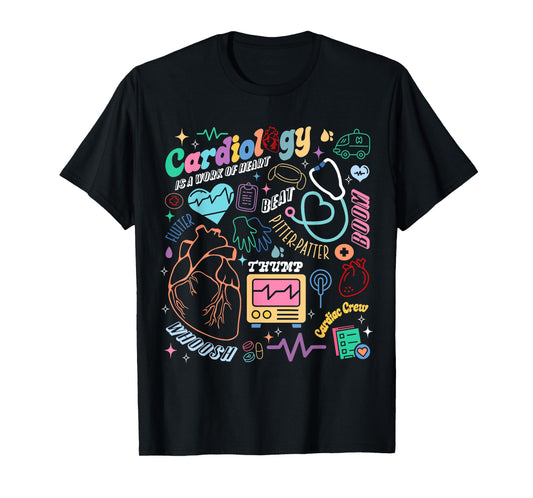CVICU Cardiac Nurse Retro Anatomy Cardiology Human Heart RN T-Shirt