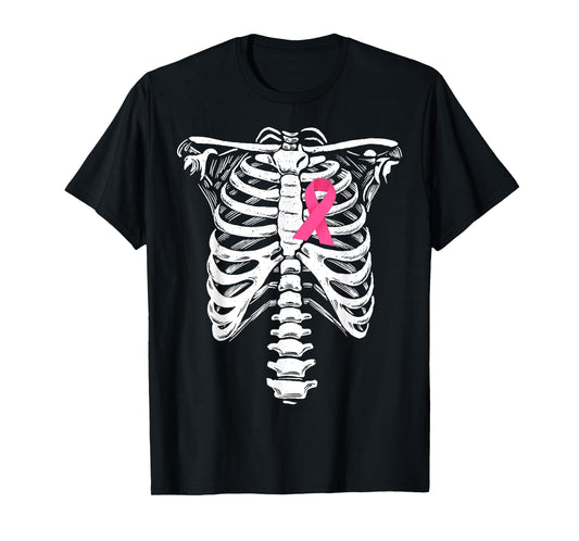 Breast Cancer Awareness Skeleton Wear Pink Ribbon Skeleton T-Shirt