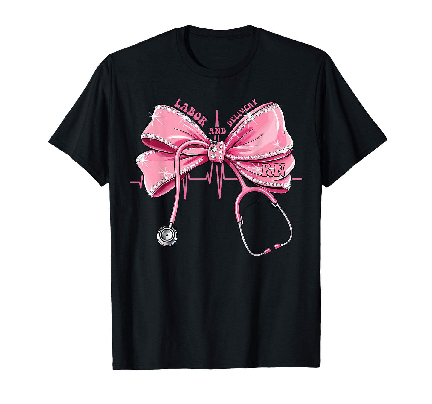 Stethoscope Coquette Bow Baby Blanket Mother Baby Nurse T-Shirt