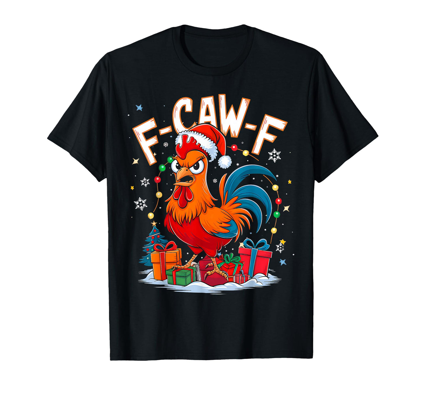 Funny Chicken Christmas Rooster Santa Hat Holiday Humor Xmas T-Shirt