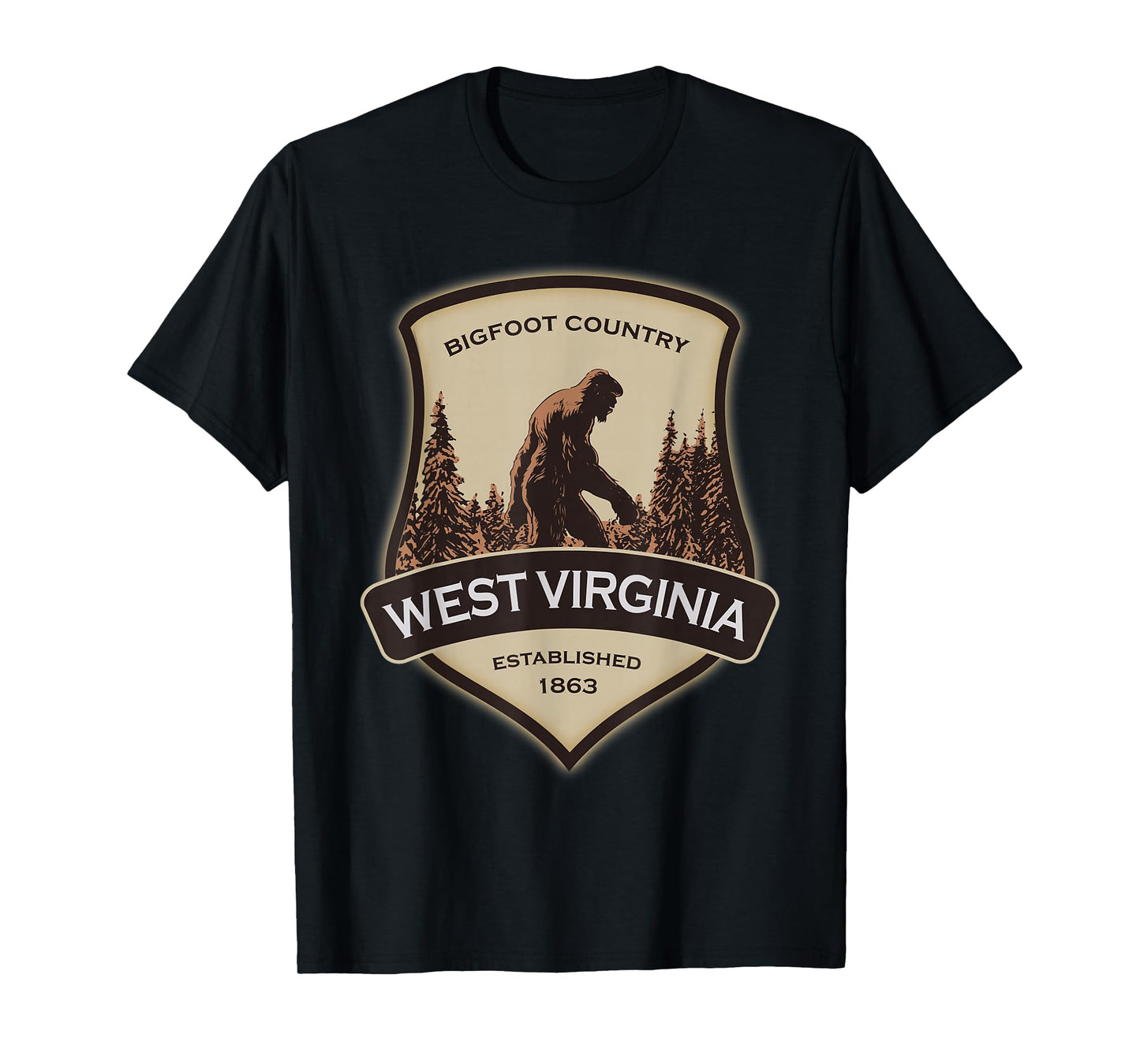 West Virginia and a Bigfoot, or a Sasquatch T-Shirt