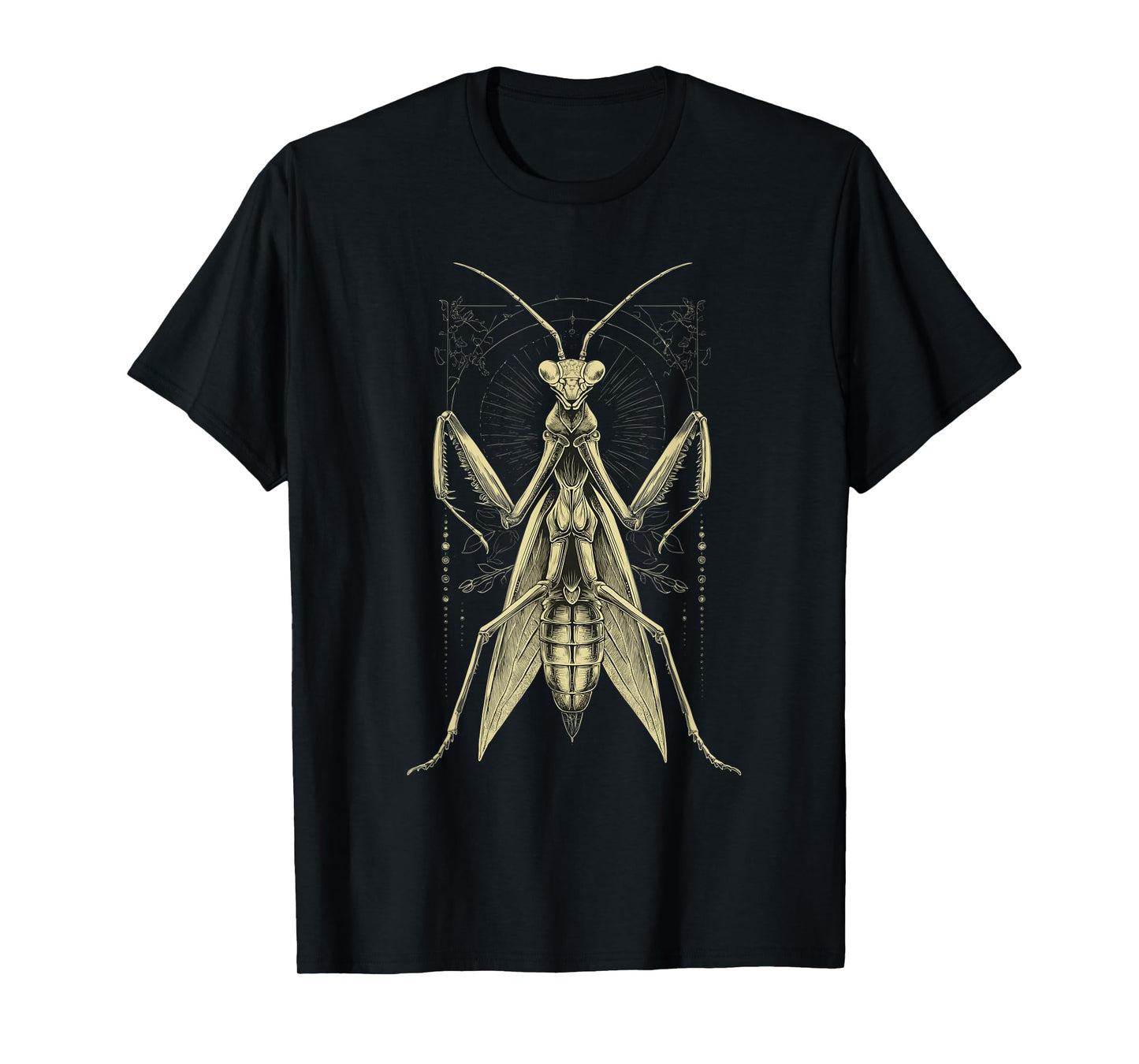 Mystical Praying Mantis Gothic Insect Illustration Art T-Shirt
