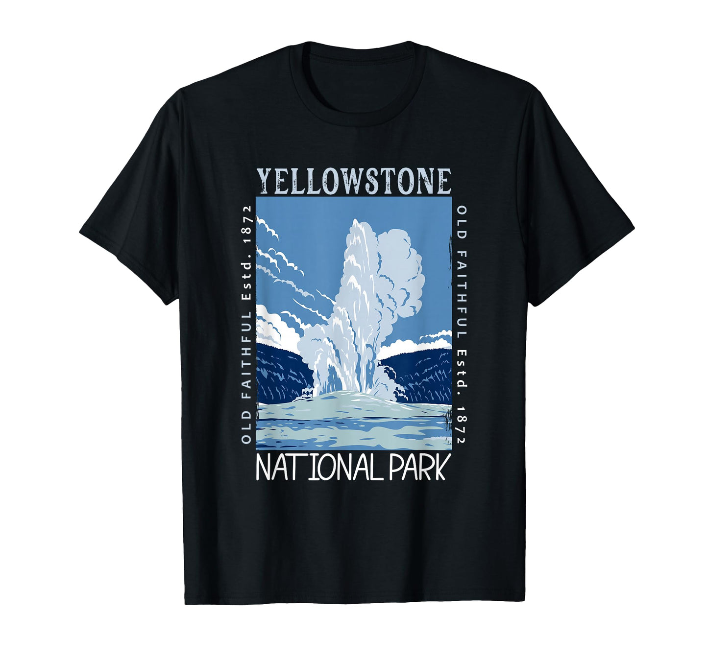 Yellowstone National Park Old Faithful Distressed Vintage T-Shirt