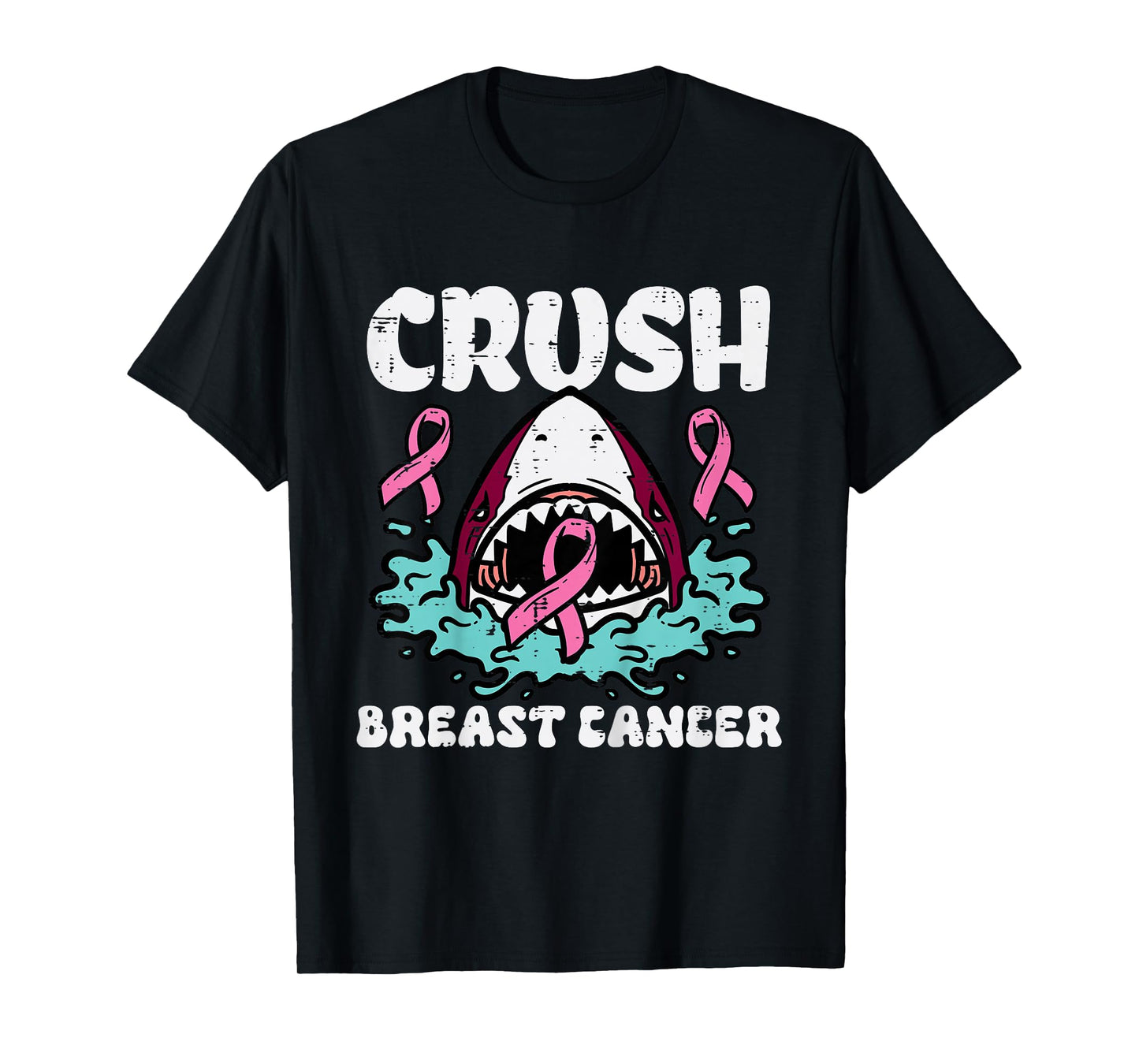 Kids Crush Pink Shark Breast Cancer Awareness Kids Toddler Boys T-Shirt
