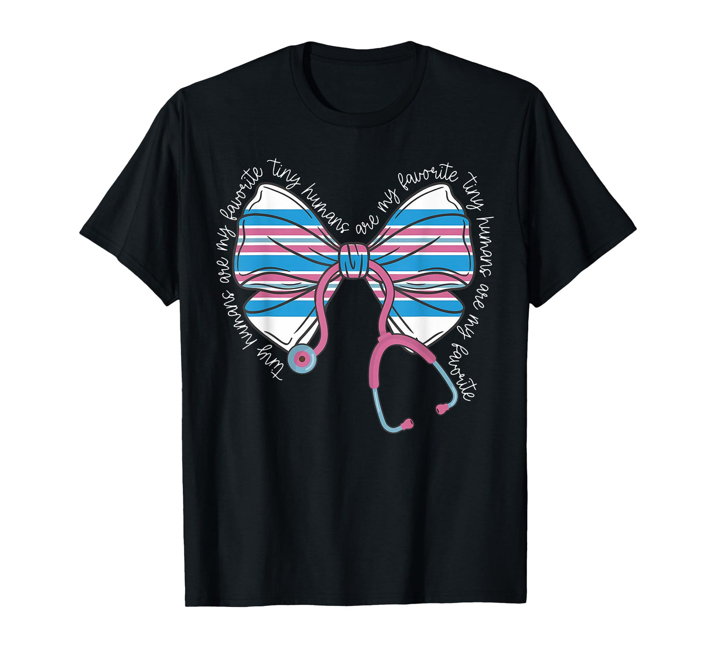 Pink Stethoscope Coquette Bow Baby Blanket NICU Nurse T-Shirt