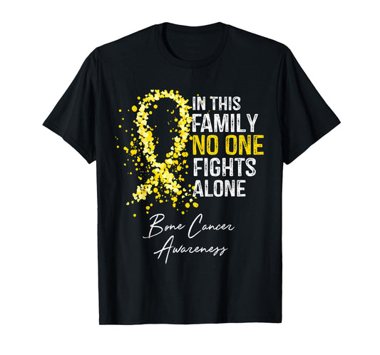 In This Family No One Fights Alone Bone Cancer Awareness T-Shirt
