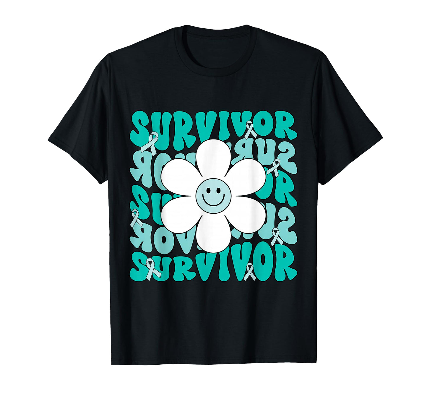 Ovarian Cancer Teal Ribbon Ovarian Cancer Survivor T-Shirt