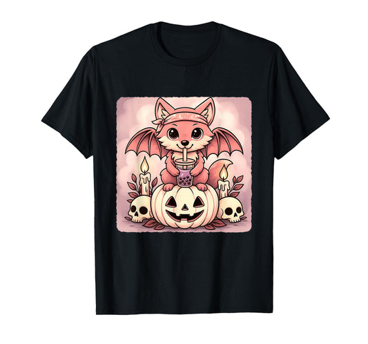 Coyote Bat Kawaii Pastel Goth Creepy Cute Skeleton T-Shirt