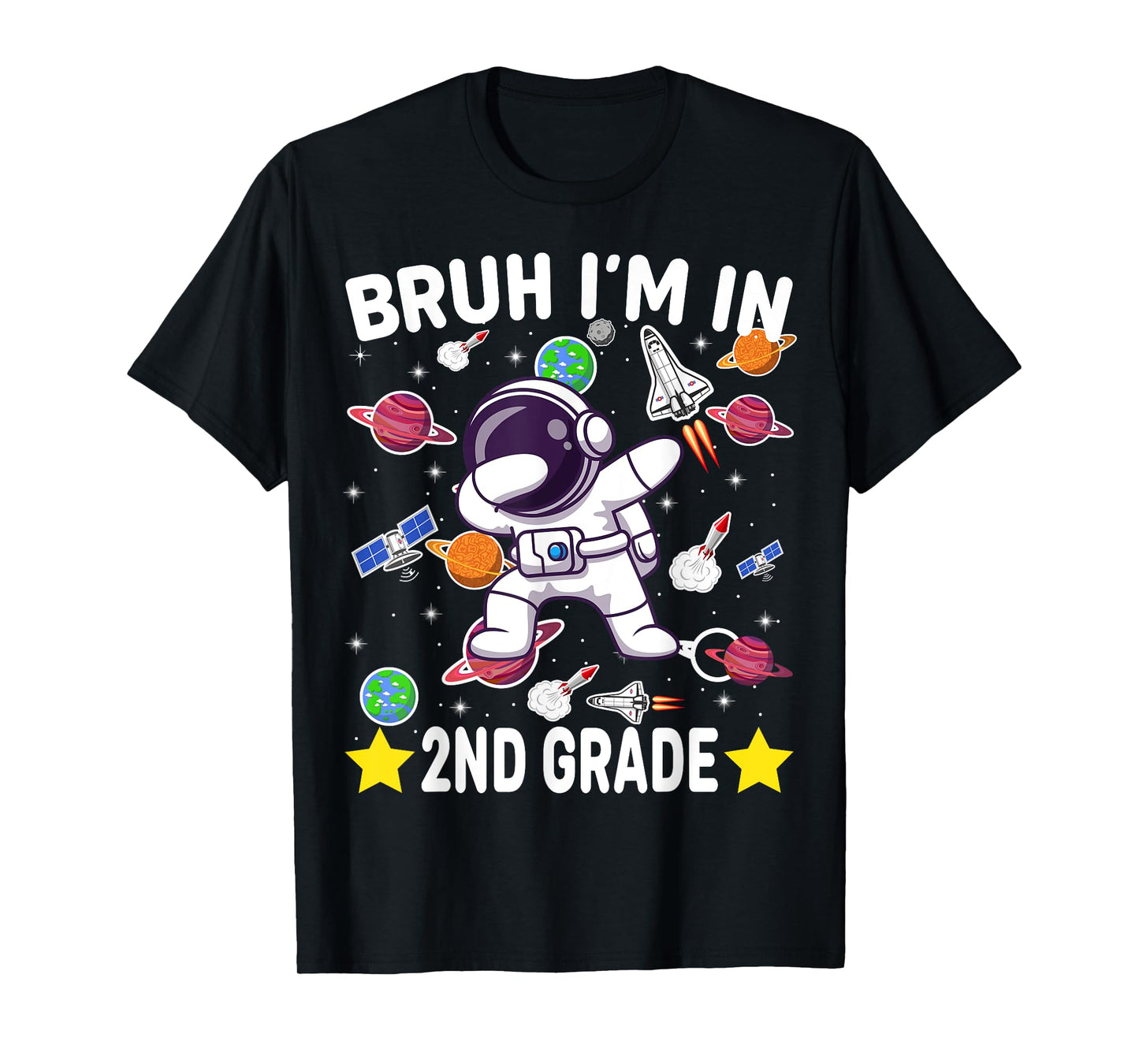 Second Grade Dabbing Boy Astronaut Bruh i'm in 2nd Grade T-Shirt