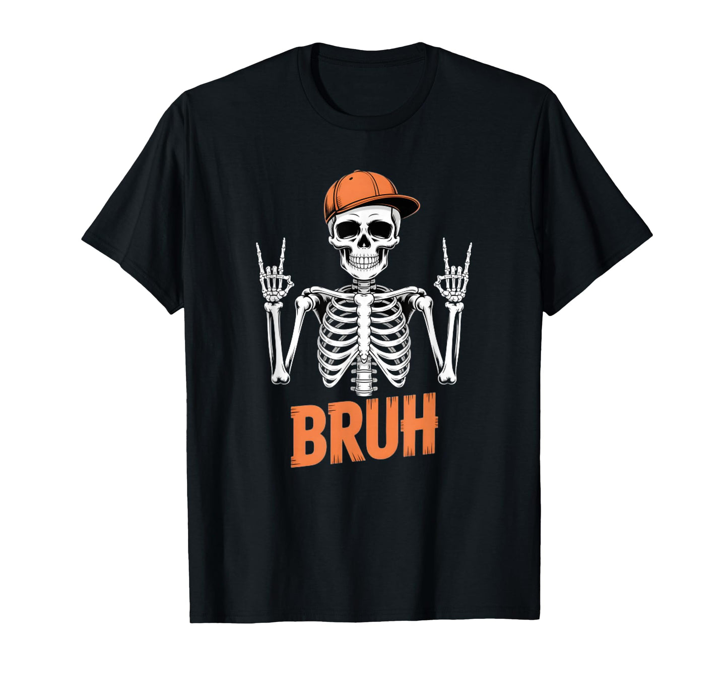 Bruh Punk Rock Skeleton Cool Rocker Halloween T-Shirt