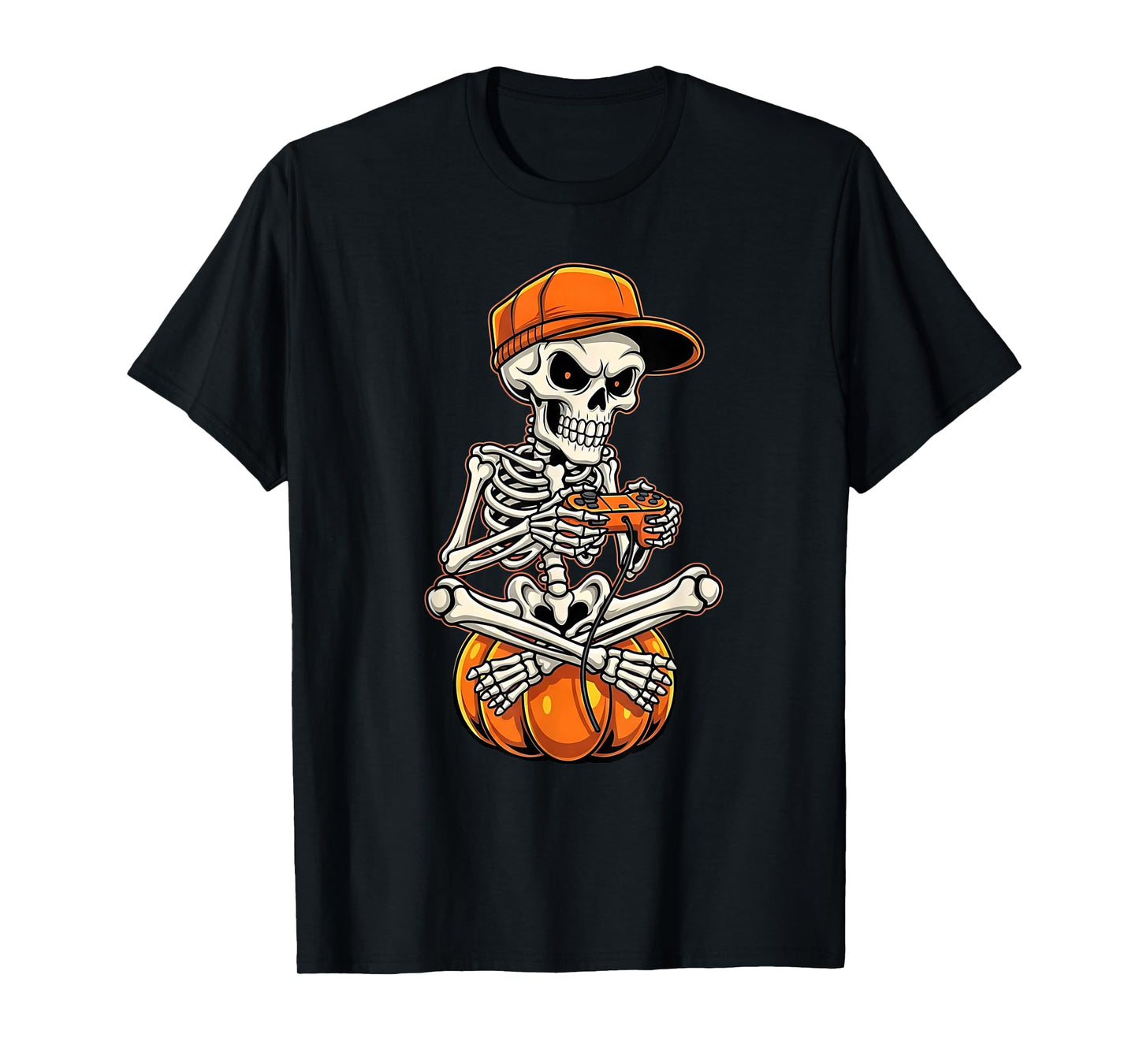 Halloween Skeleton Gamer Video Gaming Funny Skeleton T-Shirt