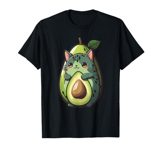 Anime Avocato Funny Cat Avocado Lover Avogato Vegans Kawaii T-Shirt