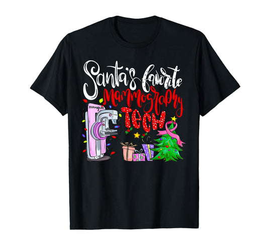 Santa’s Favorite Mammography Tech Christmas Mammo Tech X-Ray T-Shirt