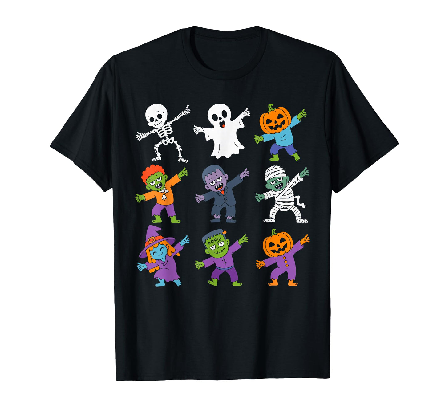 Halloween Dance Skeleton Ghost Pumpkin Costume Boys Girls T-Shirt