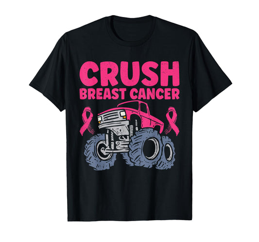 Crush Breast Cancer Awareness Truck pink Women Men Boys T-Shirt