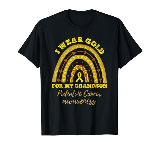 I Wear Gold For My Grandson Pediatric Cancer Awareness T-Shirt