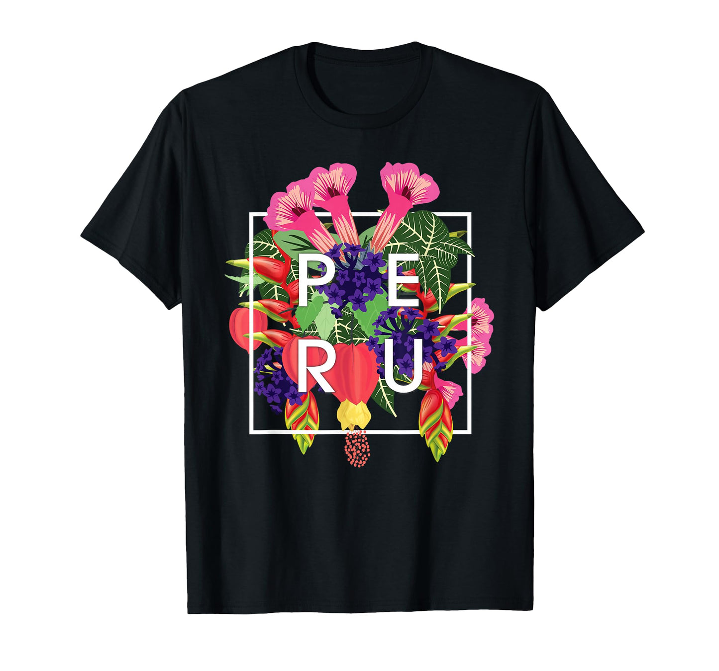 Flowers of Peru Word Art - Peruvian Pride T-Shirt
