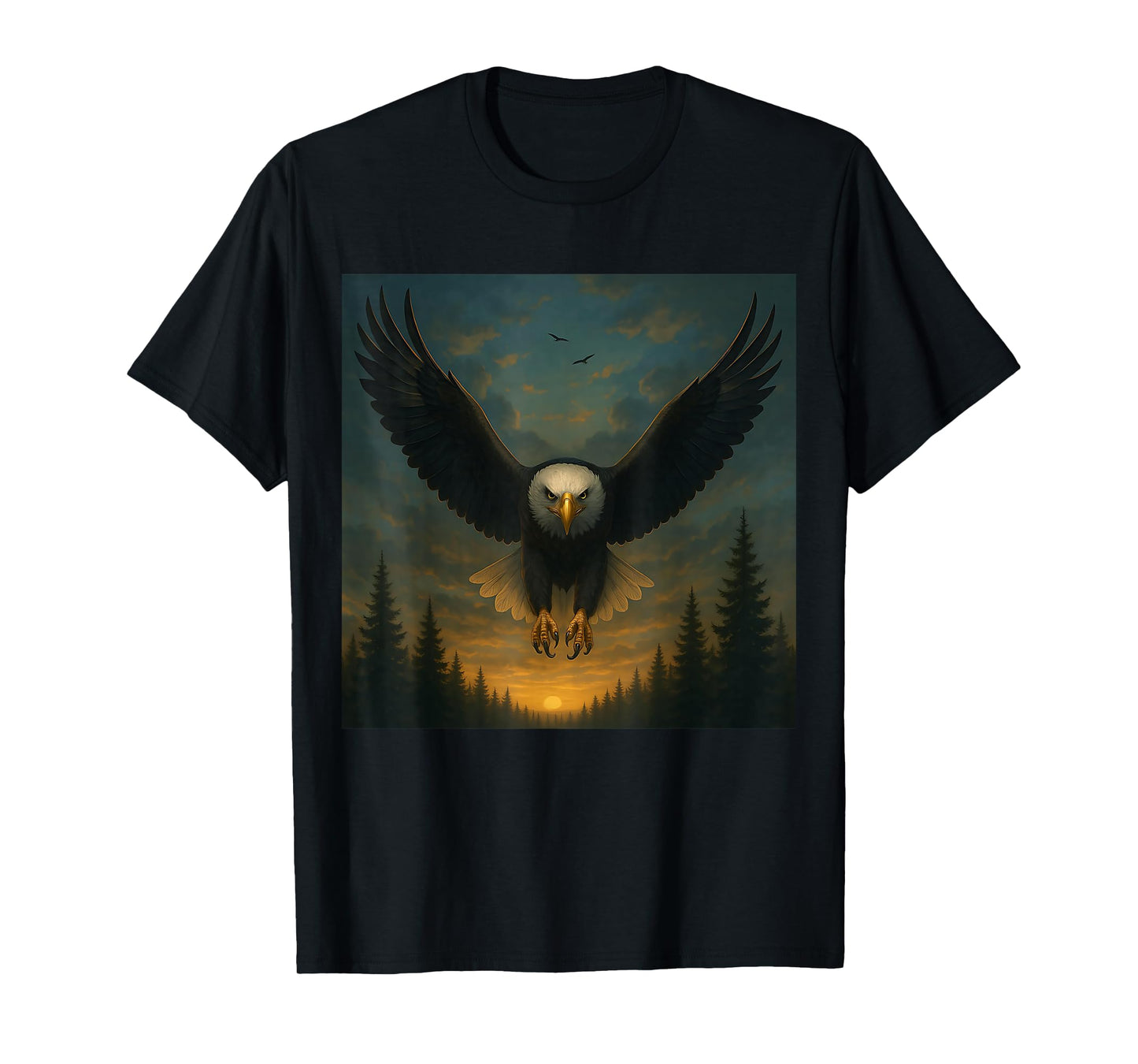 Eagle Sunset Forest Wildlife T-Shirt