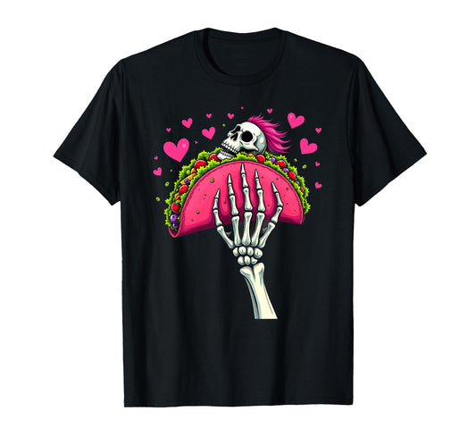 Creepy Skeleton Hand Holding A Taco Halloween T-Shirt