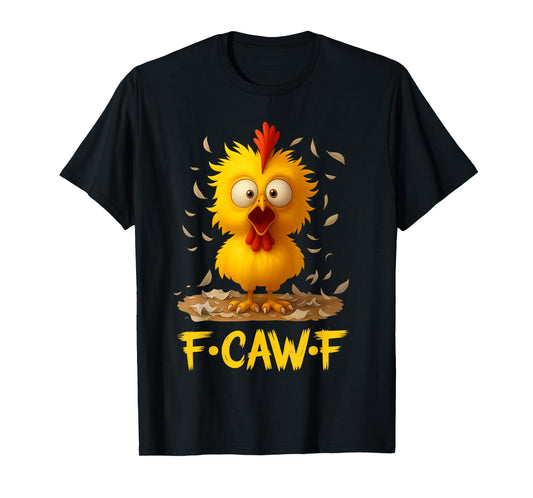 Cute Cartoon Crow F-Caw-F Black Bird, Funny Gothic Humor T-Shirt