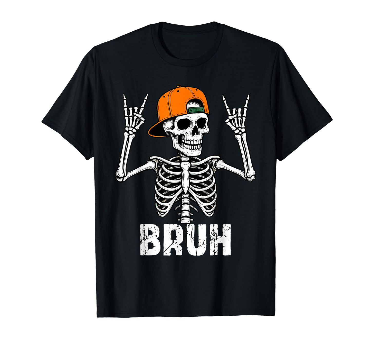 Skeleton Rock On Bruh Halloween for Mens Boys Kids Toddlers T-Shirt