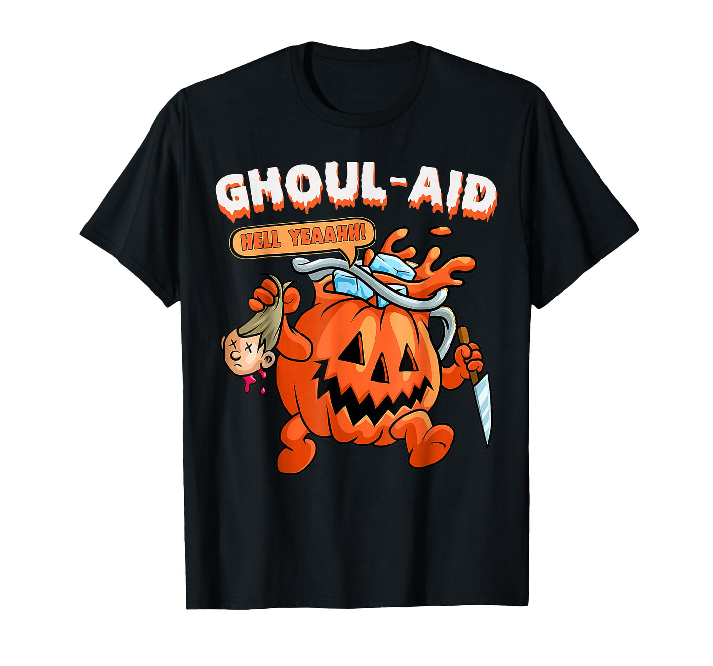 Retro Halloween Ghoul Aid Funny Killer Pumpkin Horror T-Shirt