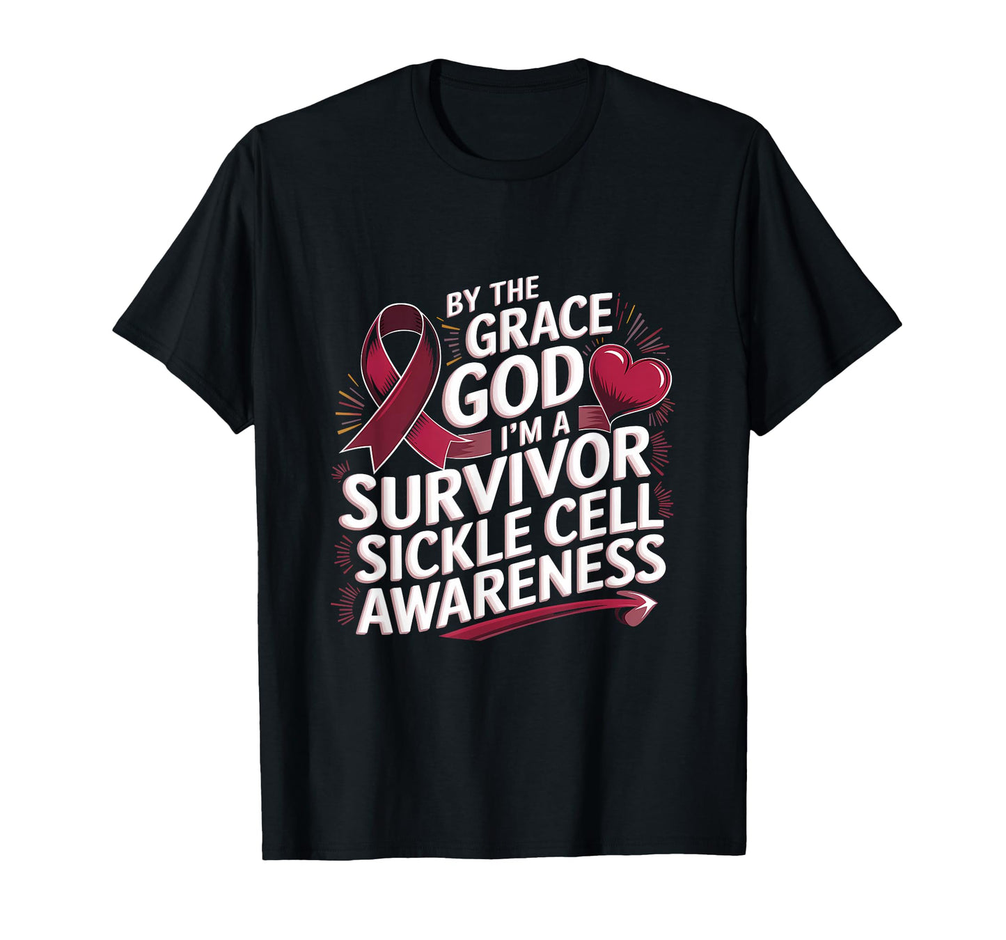 Sickle Cell Awareness Grace God I'm A Survivor Anemia T-Shirt