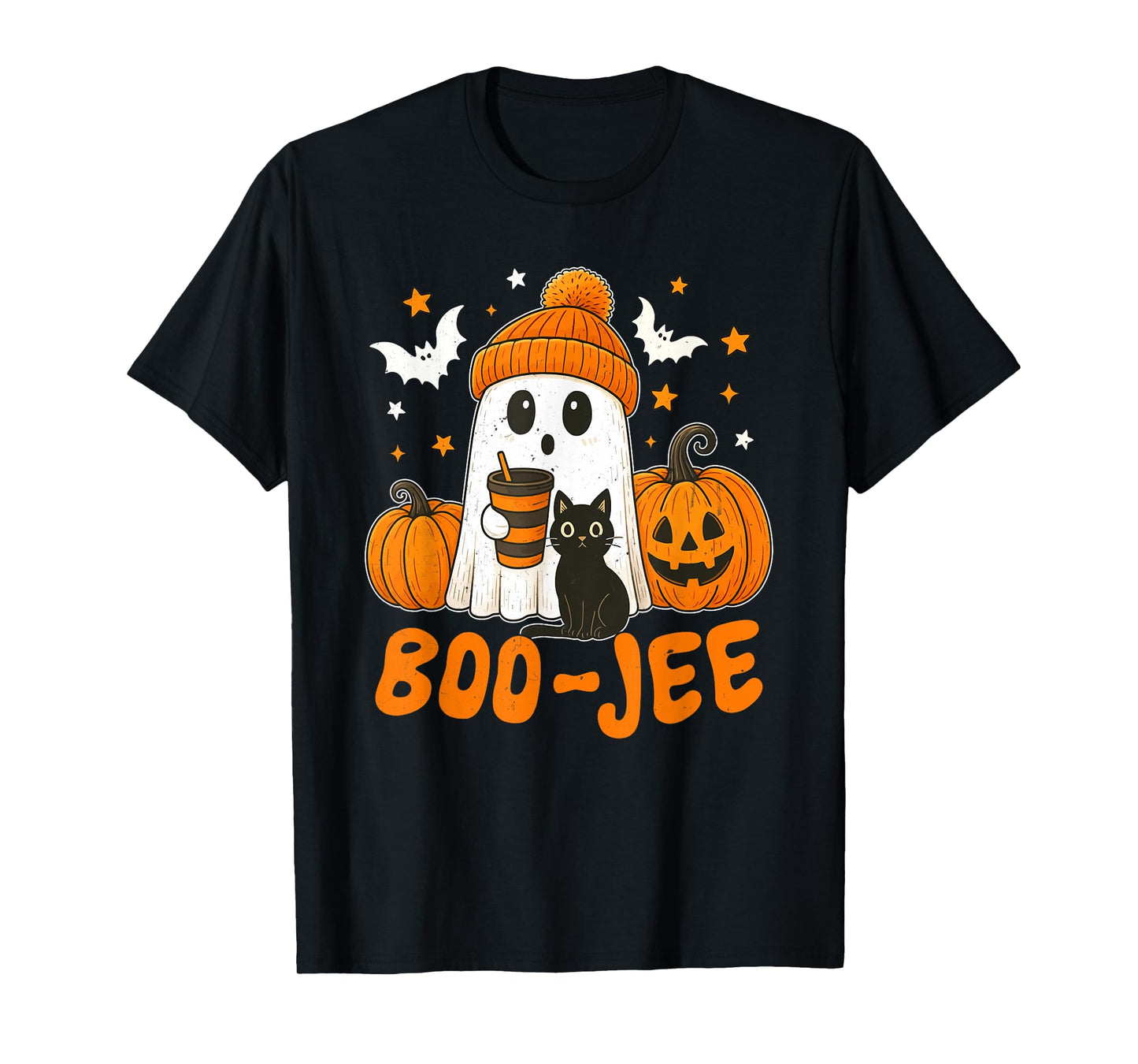 Spooky Season Cute Ghost Funny Halloween Boujee Boo-JEE T-Shirt