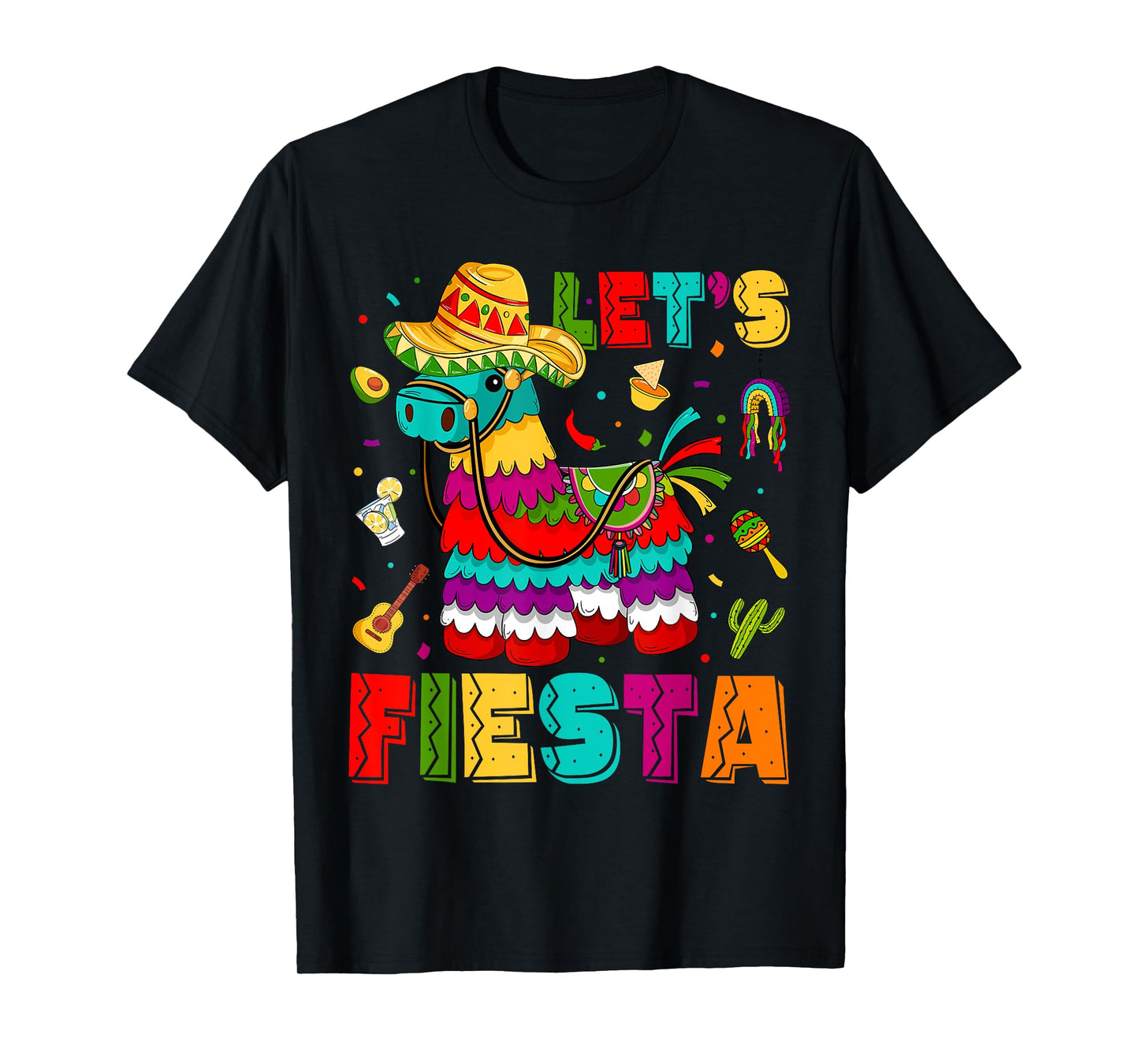 Lets Fiesta Cinco De Mayo Mexican Party Mexico Donkey Pinata T-Shirt