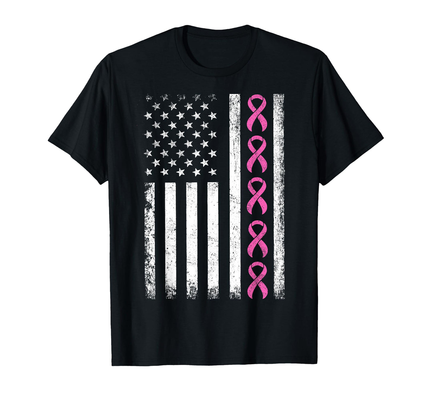 Breast Cancer Shirts American Flag Breast Cancer Awareness T-Shirt