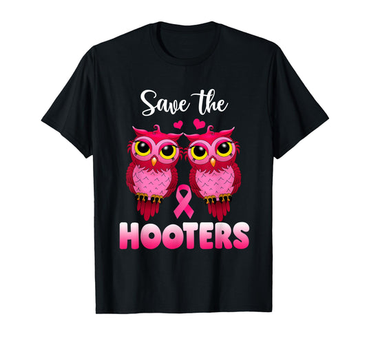 Save A Hooters Pink Owl Breast Cancer Awareness T-Shirt